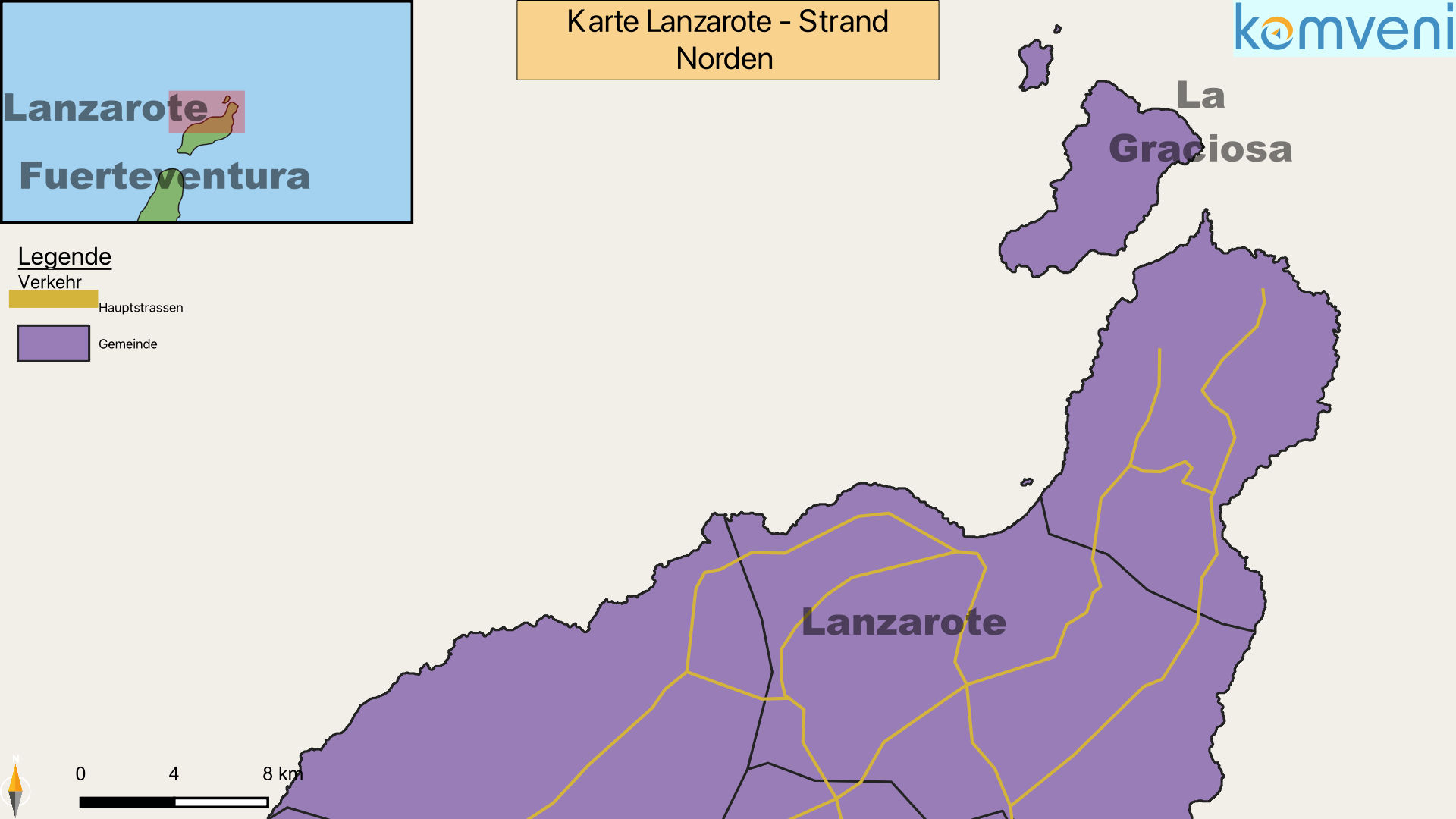 Karte Lanzarote Strand Norden