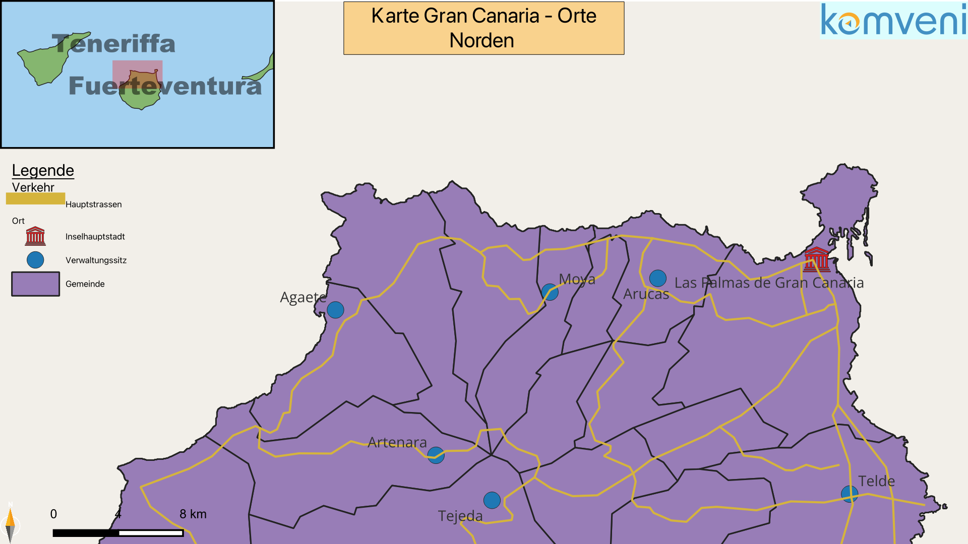 Karte Gran Canaria Orte Norden
