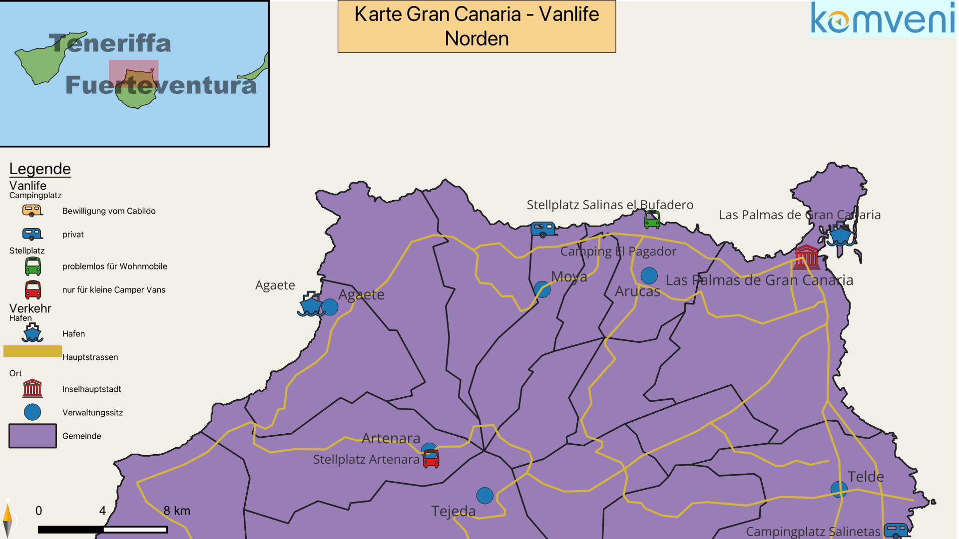 Karte Gran Canaria Vanlife Norden