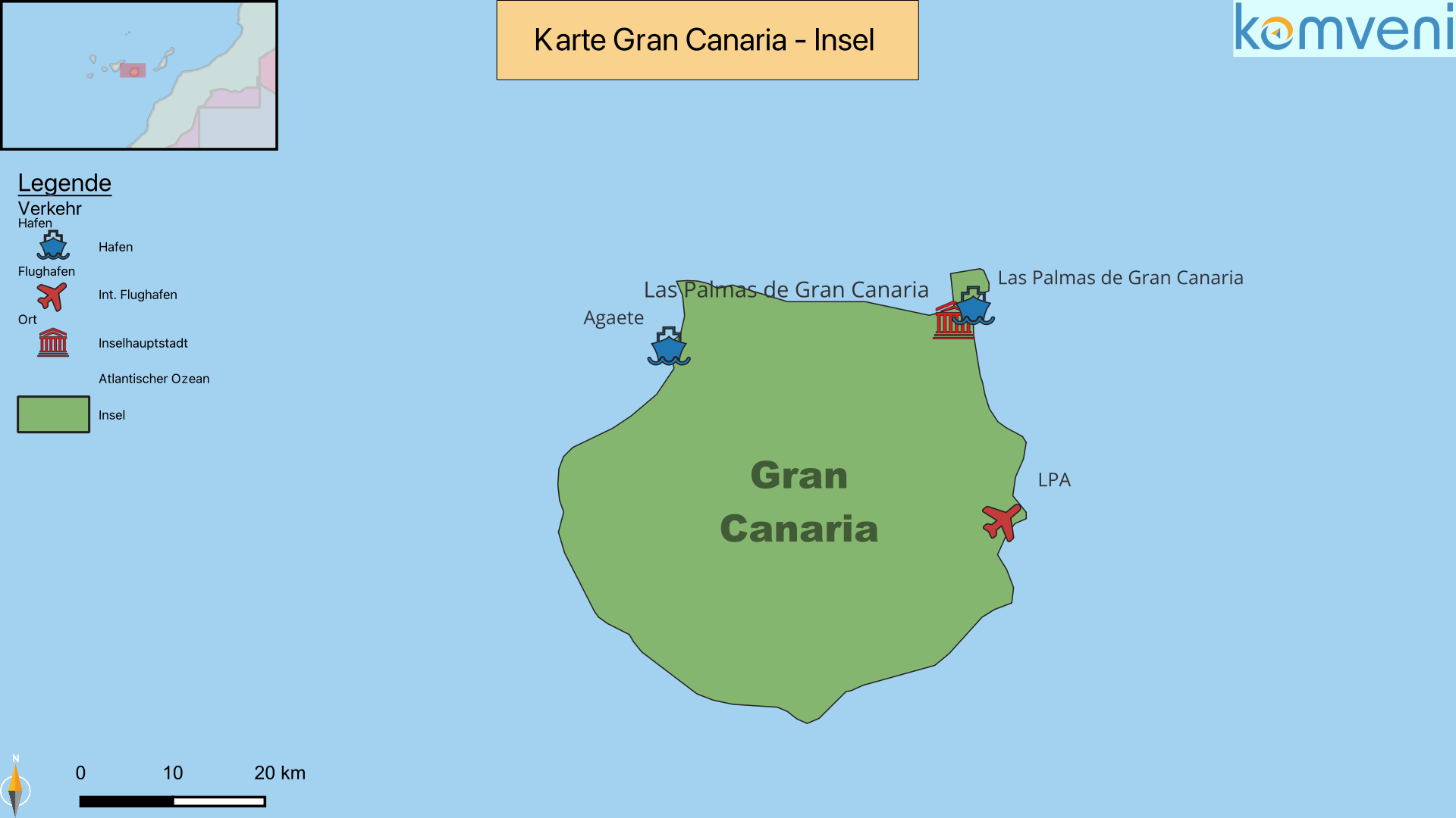 Karte Gran Canaria Insel