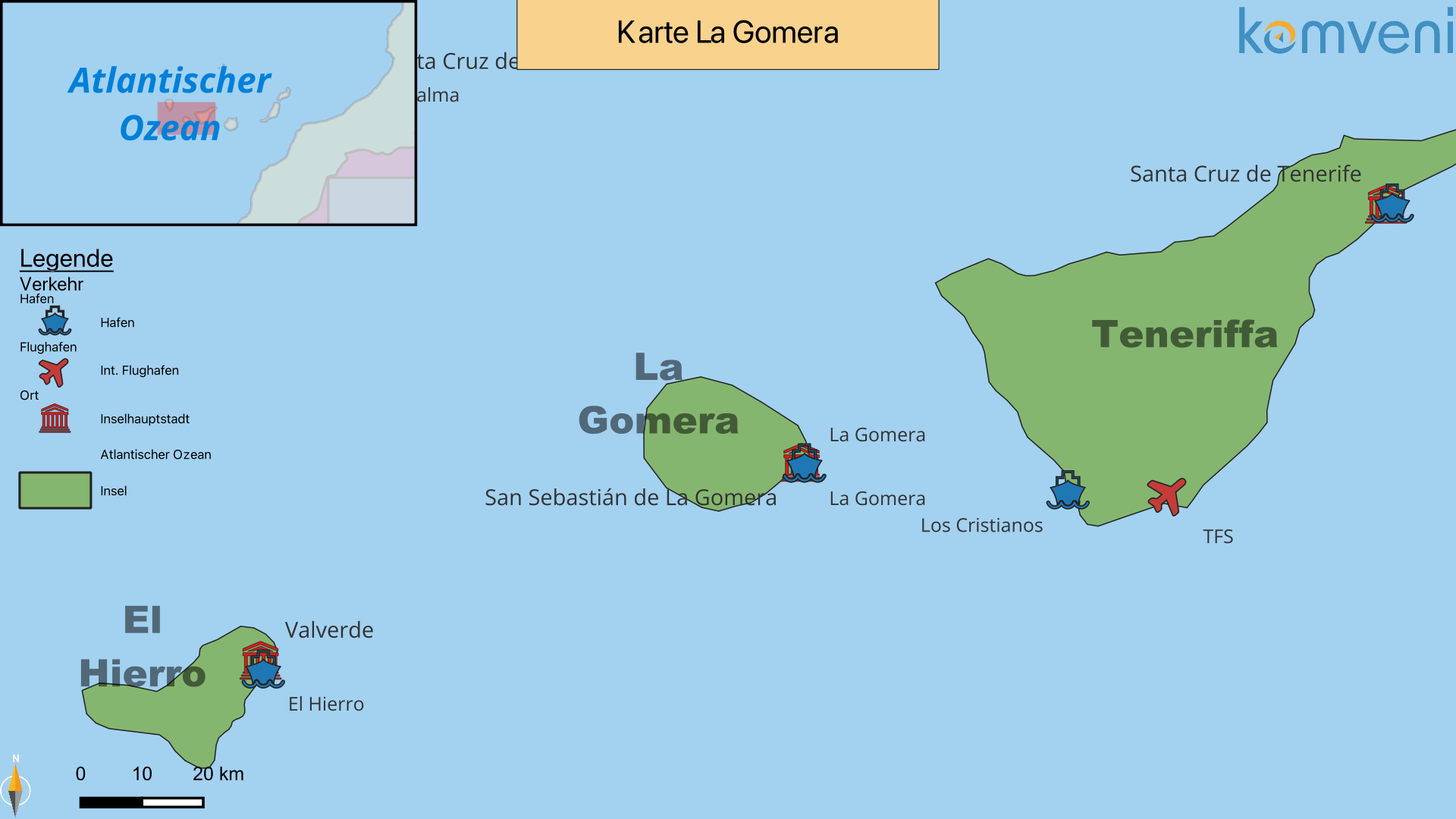 Karte La Gomera Insel