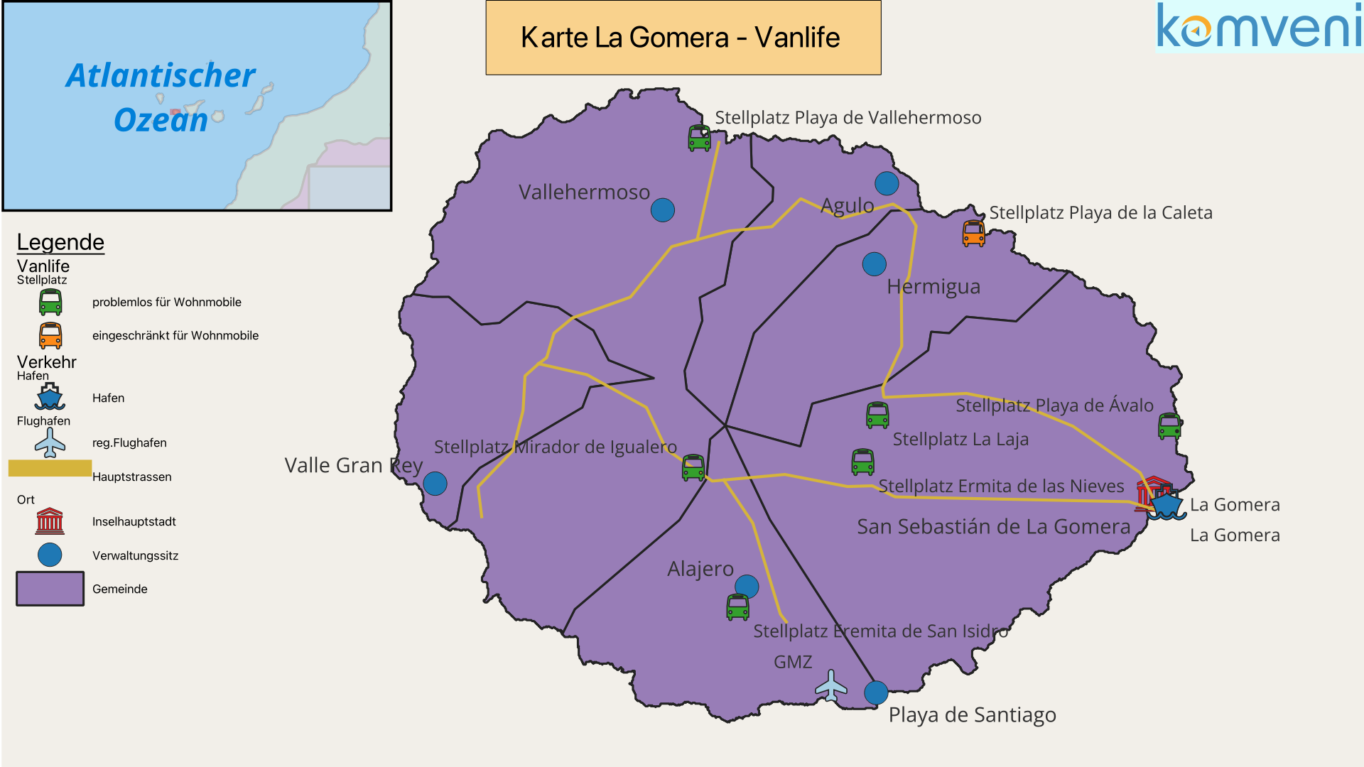 Karte La Gomera Vanlife