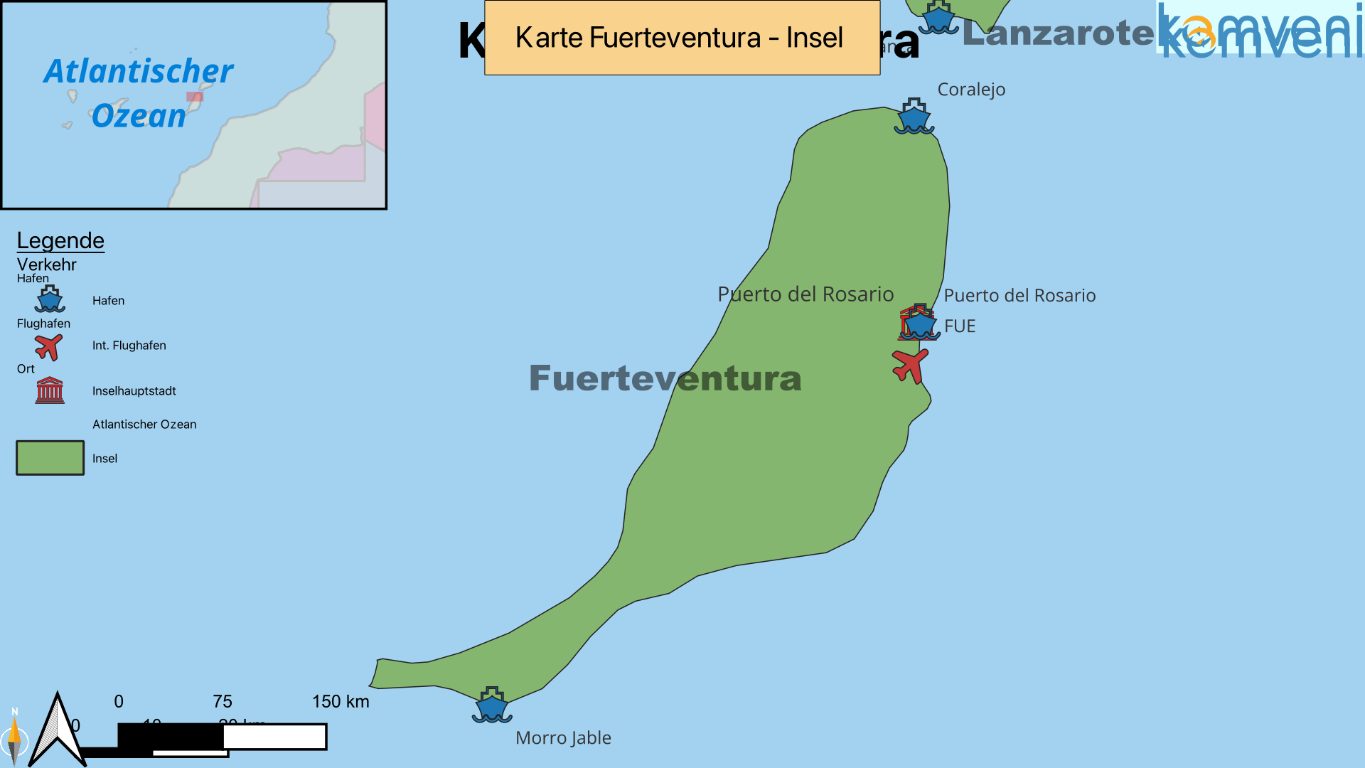 Karte Fuerteventura Insel