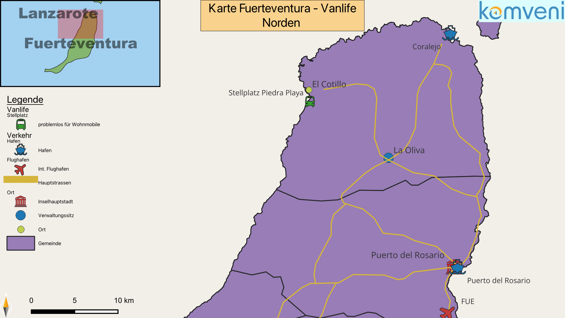 Karte Fuerteventura Vanlife Norden